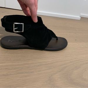 MIA Black Sandals with Silver Buckle